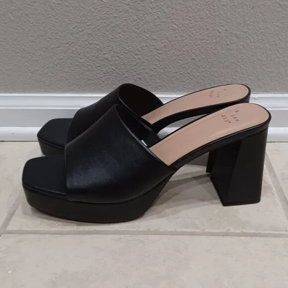 a new day Shoes Nwot Kathy Platform Mule Heels In Black Poshmark